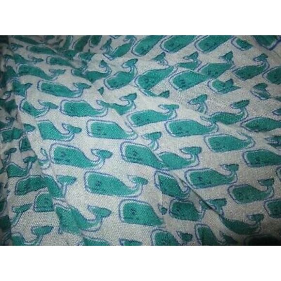 Vineyard Vines Green Blue White Whale  Tassel Scarf lightweight - Picture 6 of 9